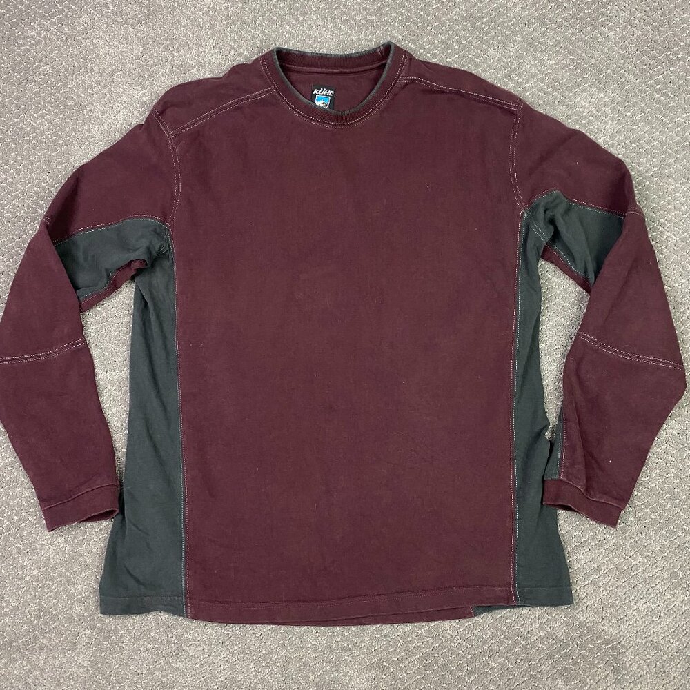 Kuhl Sweatshirt Men's XL Maroon Burgundy Kontendr Wildfibre Organic Cotton